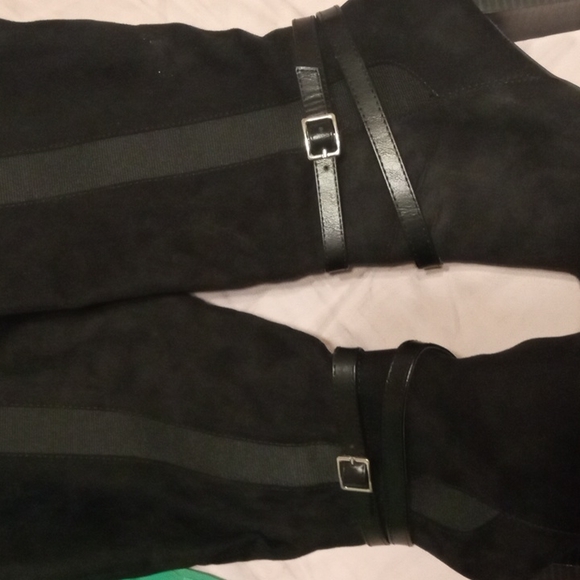 At the knee, black,side buckle detail 3 in. chunky heeled, Lauren Conrad boots - Picture 3 of 4